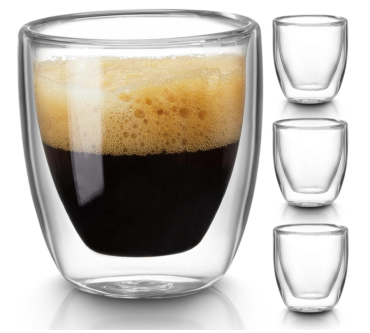 3 oz Double-Wall Espresso Cups – Set of 4