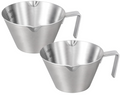 6 oz Glass Espresso Measuring Cups with Wood Handle – 2 Pack